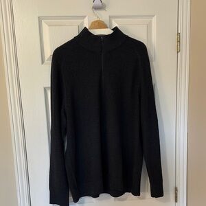 Lululemon Black 1/4 Zip Textured Knit Sweater